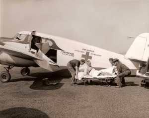 Loading a Mercy Flights patient