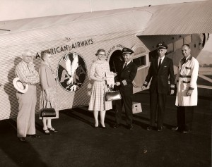 People near American Airways Tri-motor